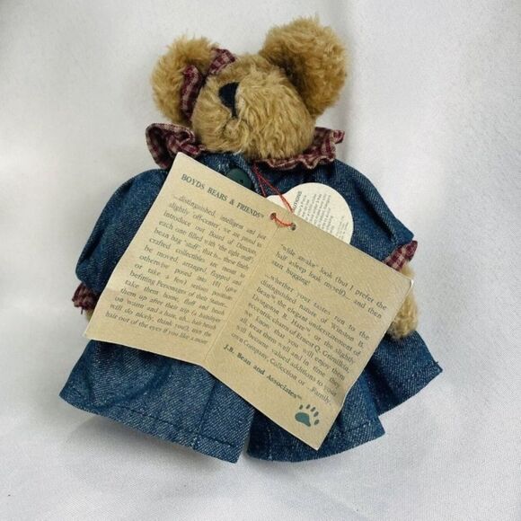Bonnie Boyds Bears Jointed JB Bean Denim Dress Collection Vintage Plush Retired - Picture 1 of 7